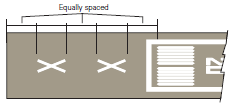 Crosses of a single contrasting colour, white or yellow for runway and taxiway respectively, image shown is a white cross on a runway to indicate an area unfit for movement of aircraft